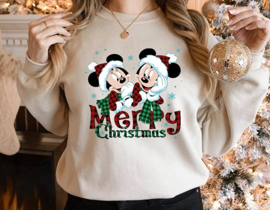 Disney Merry Christmas Sweatshirt,Disney Christmas Vibes,Disney Magic Kingdom,Santa Mickey And Minnie Christmas,Disney Family Matching Sweatshirt