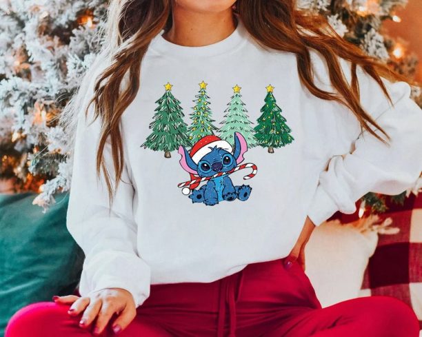 Stitch Christmas Sweatshirt, Christmas Sweatshirt, Stitch Disney gifts Tees, Disney Christmas