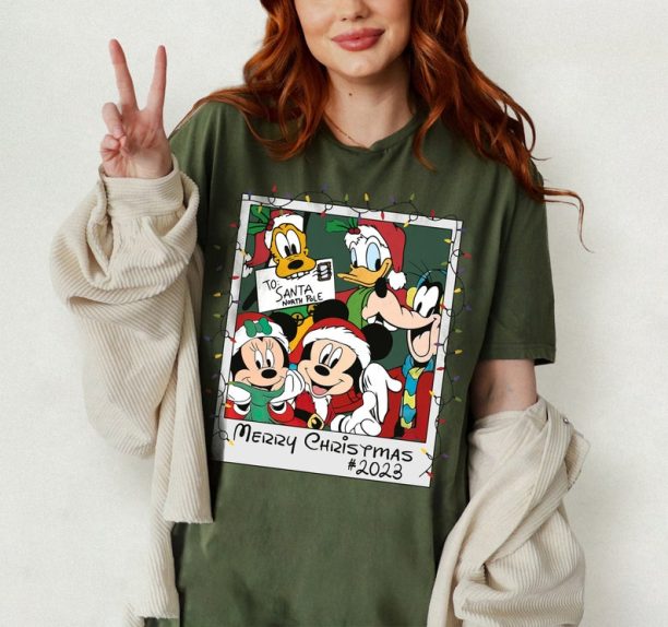 Disney Retro Mickey and Friends Merry Christmas Party Comfort Color T-Shirt