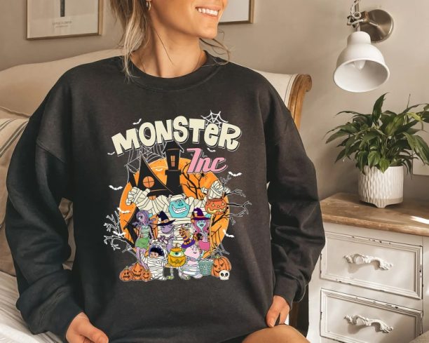 Disney Monster Inc Halloween Sweatshirt, Retro Monster Spooky Season Shirt, Disney Halloween Shirt, Monster Inc Shirt, Halloween Party Shirt