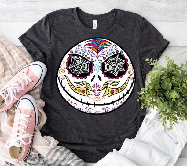 Disney The Nightmare Before Christmas Jack Sugar Skull T-Shirt , Disneyland Christmas Party Matching Gift, Disney Family Christmas