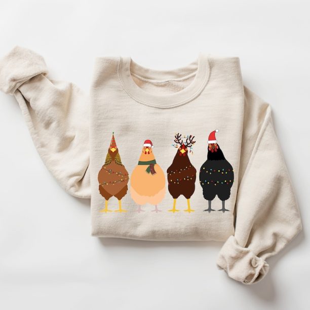 Funny Christmas Chicken Sweatshirt