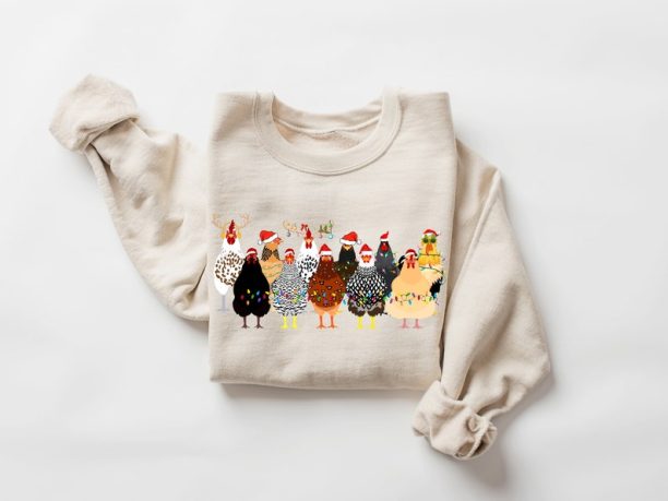 Сute Christmas Chickens Sweatshirt