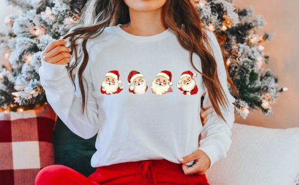 Retro Cheerful Santa Sweatshirt