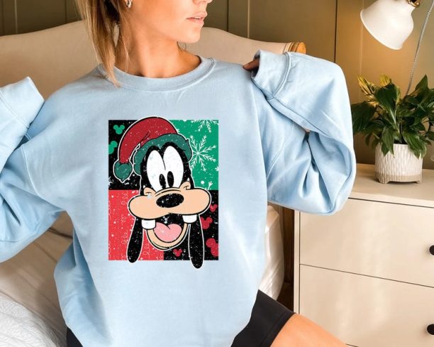 Disney Goofy Dog Sweater Style Sweatshirt, Disney Christmas Tee