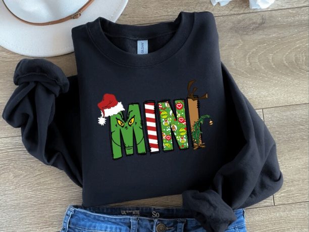 Grinch Christmas Sweatshirt, Mini Grinch Sweatshirt