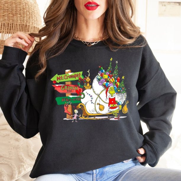 Vintage Merry Grinchmas Sweatshirt, The Grinch Chrismas Shirt, Xmas Holiday Shirt, Funny Christmas Crewneck, Grinch Family Shirt Git