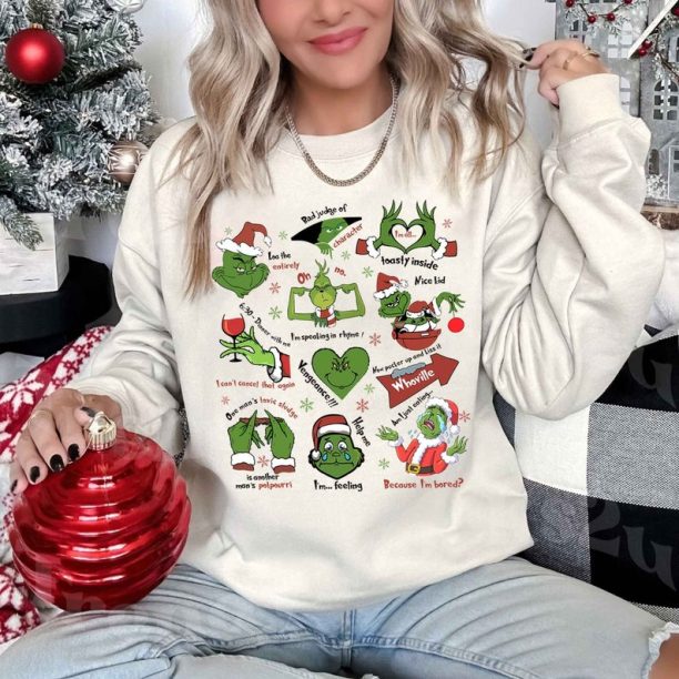 Christmas Grinch My Day Icons Sweatshirt Christmas Shirt, Taylor Swift Midnights Shirt,Lyrics Lover Shirt, Christmas Sweatshirt