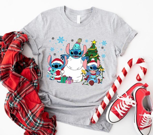 Disney Stitch Christmas T-Shirt, Disney Santa Stitch T-Shirt