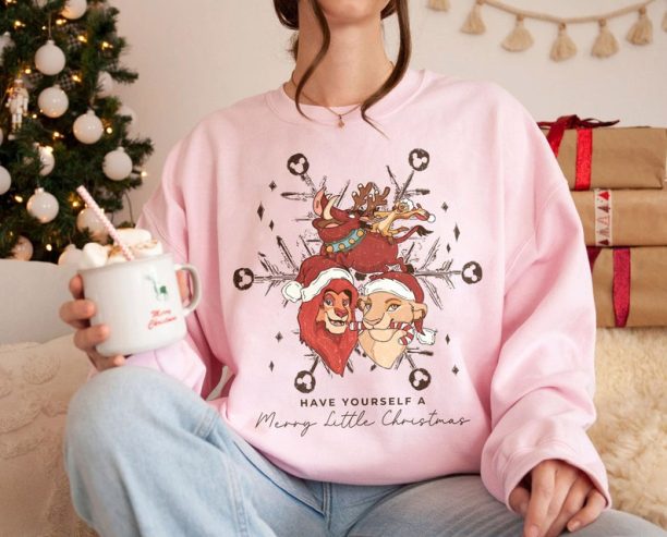 Disney Have Yourself A Merry Little Christmas Sweatshirt, Lion King Christmas Tee