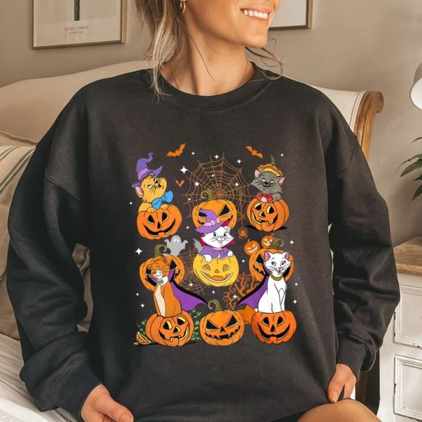 Disney The Aristocats Halloween Sweatshirt, Disney Marie Cat Halloween Shirt, Disney Cat Shirt, Disney Cataholic, Halloween Trick Or Treat