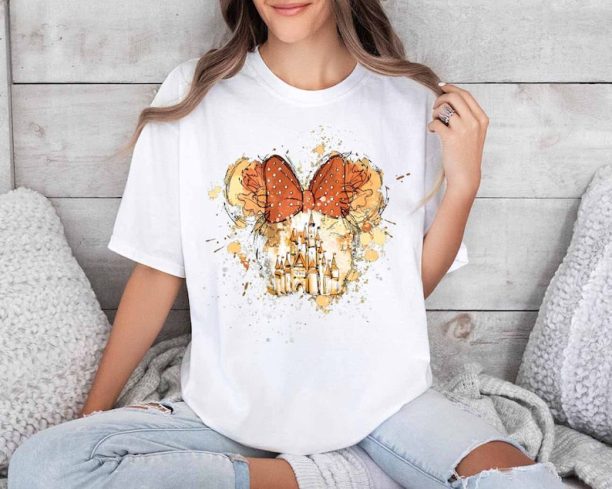 Disney Minnie Mouse Bow Shirt, Disney Castle Minnie Shirt