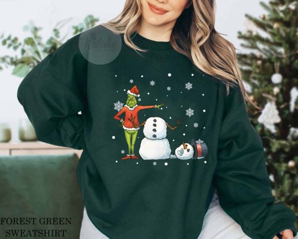 Funny Grinch Santa Christmas Comfort Colors Sweatshirt, The Grinch Movie T-shirt, Christmas Sweatshirt, Gift for women, Christmas Gift