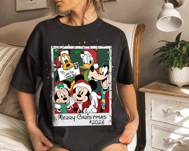 Disney Retro Mickey and Friends Merry Christmas Party Comfort Color T-Shirt