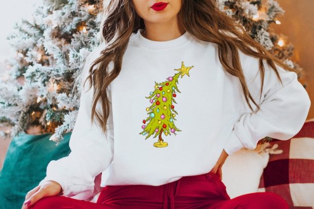 Whimsical Christmas Tree Shirt, Whoville Tree Sweatshirt, Whimsical Grinch Tree, Trendy Christmas Tree Sweatshirt, Grinch Tree, Merry Tshirt