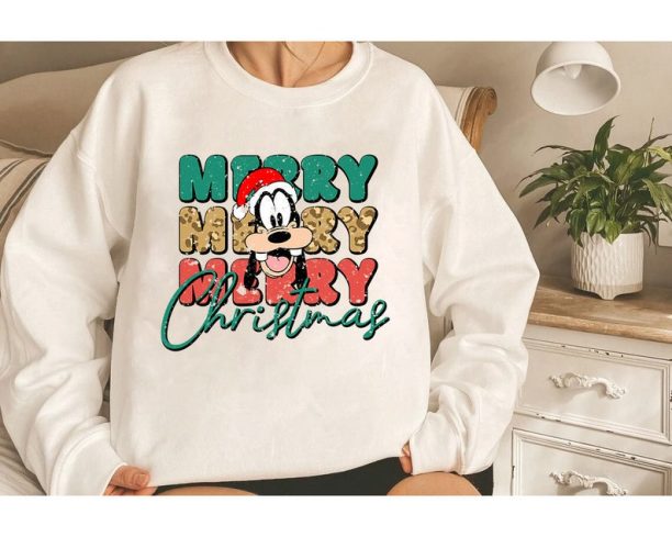 Goofy Merry Christmas Sweatshirt, Mickey And Friends Christmas Sweatshirt