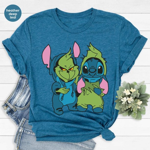 Grinch and Stitch Christmas Shirt