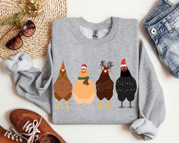 Funny Christmas Chicken Sweatshirt