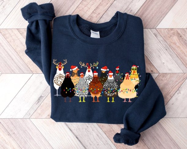 Сute Christmas Chickens Sweatshirt