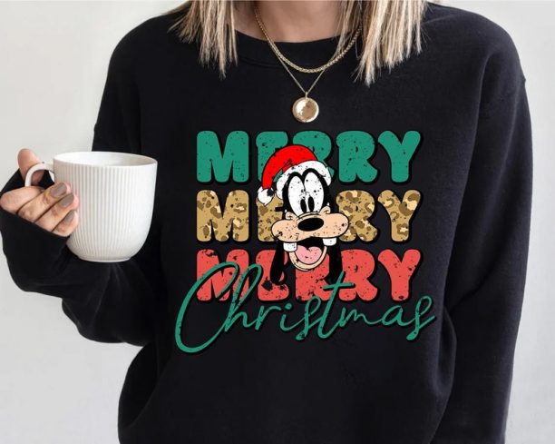 Goofy Merry Christmas Sweatshirt, Mickey And Friends Christmas Sweatshirt