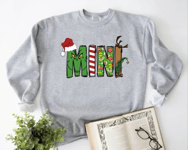 Grinch Christmas Sweatshirt, Mini Grinch Sweatshirt