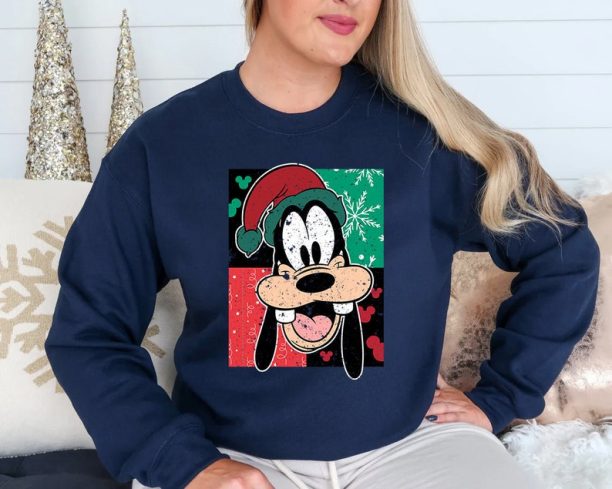 Disney Goofy Dog Sweater Style Sweatshirt, Disney Christmas Tee