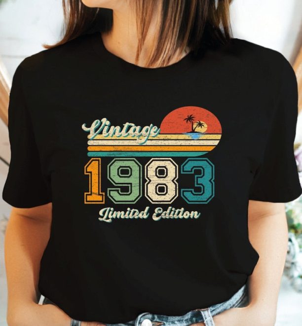 40th Birthday Shirt, Vintage T Shirt, Vintage 1983 Shirt, 40th Birthday Gift for Women Men