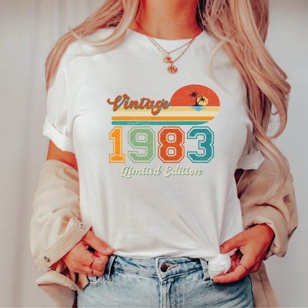 40th Birthday Shirt, Vintage T Shirt, Vintage 1983 Shirt, 40th Birthday Gift for Women Men