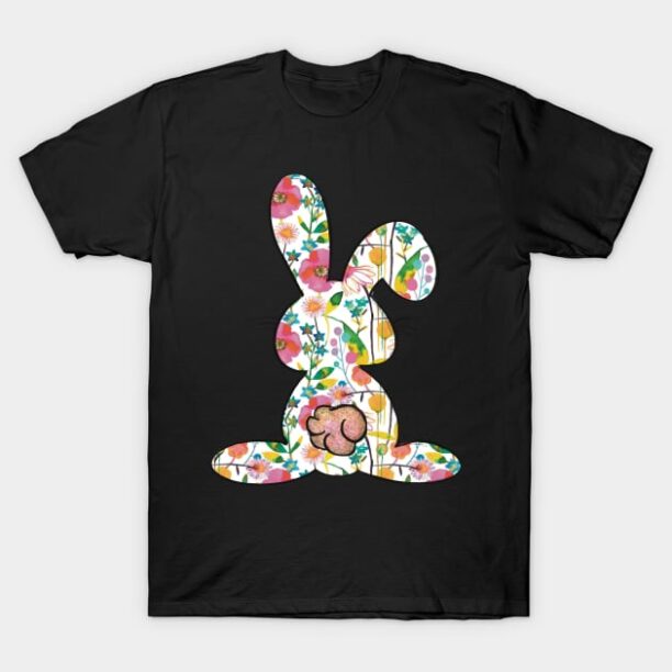Pretty Easter Bunny floral pattern T-Shirt