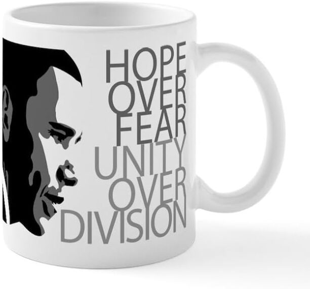 CafePress Obama Hope Over Division Grey Mug 11 oz (325 ml) Ceramic Coffee Mug