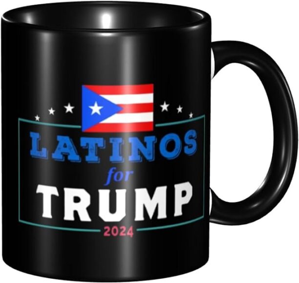 SwpWab Latinos For Trump 2024 Donald Trump 2024 Funny Coffe Mug Ceramic Tea Cups Travel Mugs Drink For Work Home Office