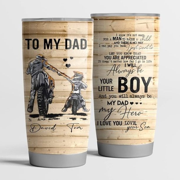 UAM To My Dad Tumbler, Motorcycle Dad Tumbler, I Know It's Not Easy To Raise A Child Tumbler, Father and Son