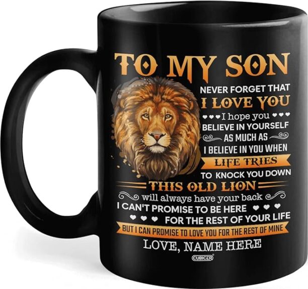 CUBICER Mugs To My Son Customized Name Cups Oz Glass Funny Christmas Gifts For Boys Teens Kids Large Cup On Birthday