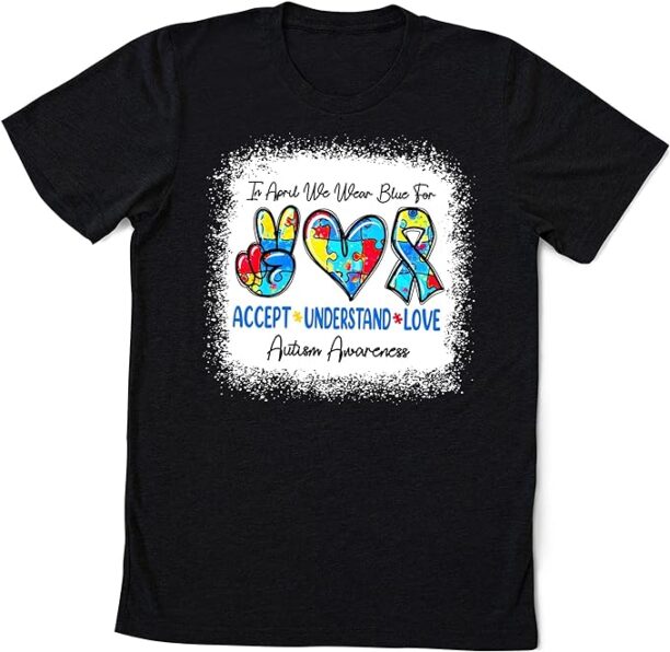 in April We Wear Blue Accept Understand Love Autism Awareness Shirt Autism Autism Awareness Autism Gift