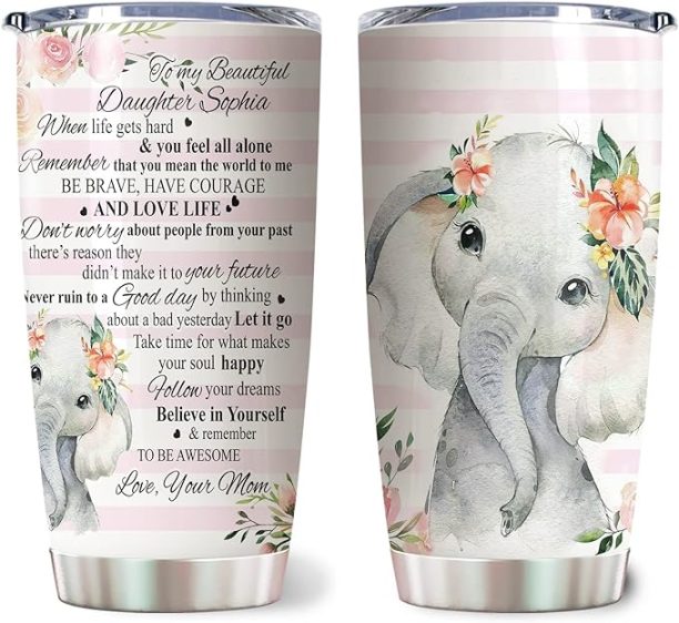 DesDirect Store To My Beautiful Daughter Customized Tumbler, For Daughter Granddaughter Personalized From Mom Dad
