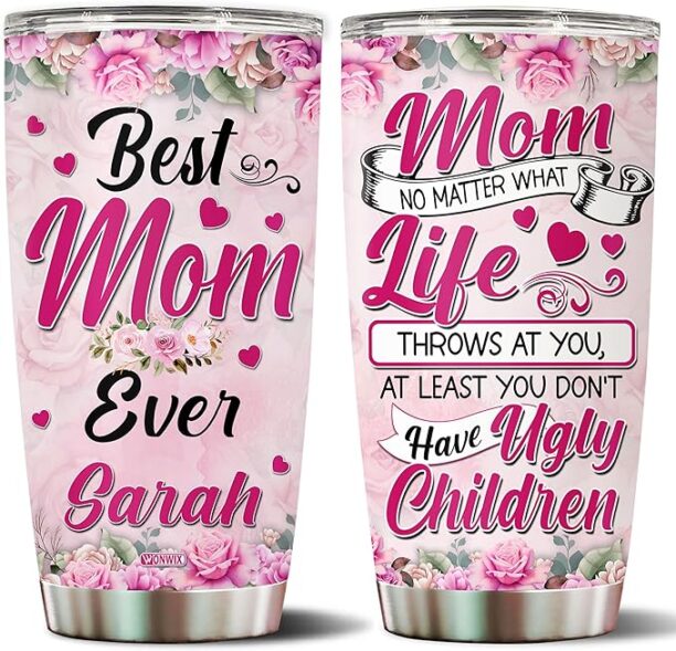 WONWIX Personalized Gifts for Mom From Daughter Son Coffee Cup Travel Mug Thermos Tumbler 20oz Stainless Steel Insulated