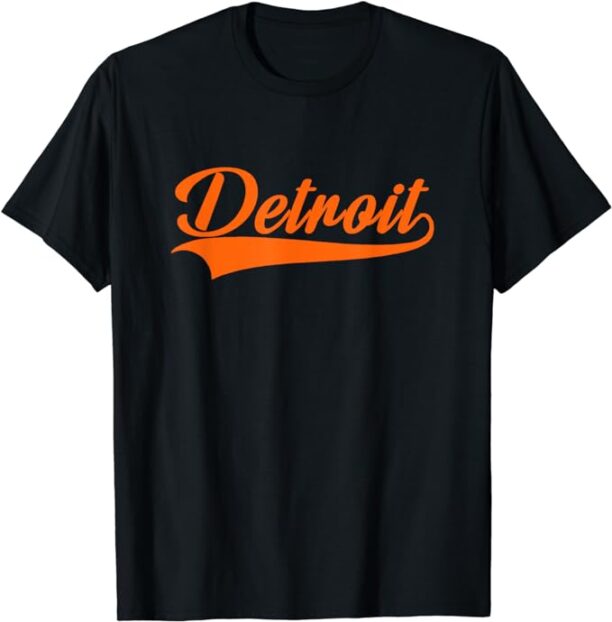 Detroit - Michigan - Throwback Design Print - Classic T-Shirt