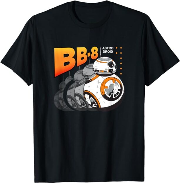 Star Wars The Force Awakens BB-8 Astro Droid Stack Poster T-Shirt