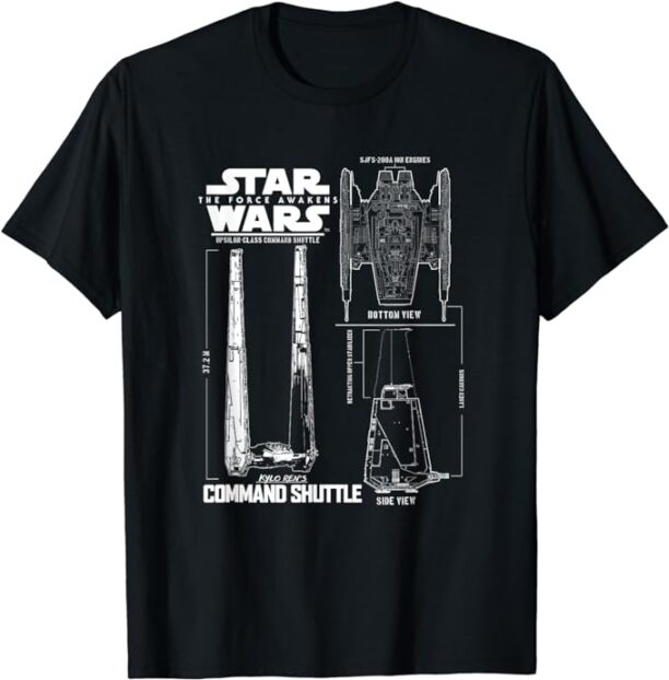 Star Wars The Force Awakens Kylo Ren's Command Shuttle Logo T-Shirt