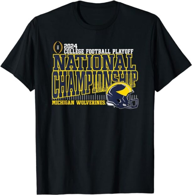 Michigan Wolverines 2024 CFP National Championship Black T-Shirt