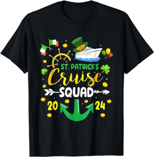 St Patrick's Day Cruise Squad 2024 Funny Family Matching T-Shirt