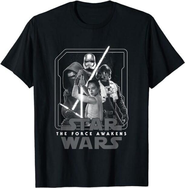 Star Wars The Force Awakens Characters Group Shot Poster T-Shirt