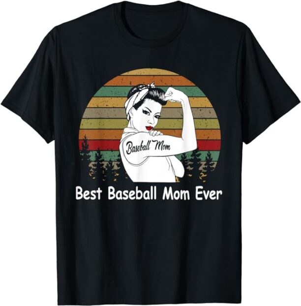 Best Baseball Mom Ever Vintage Best Gift For Mom T-Shirt