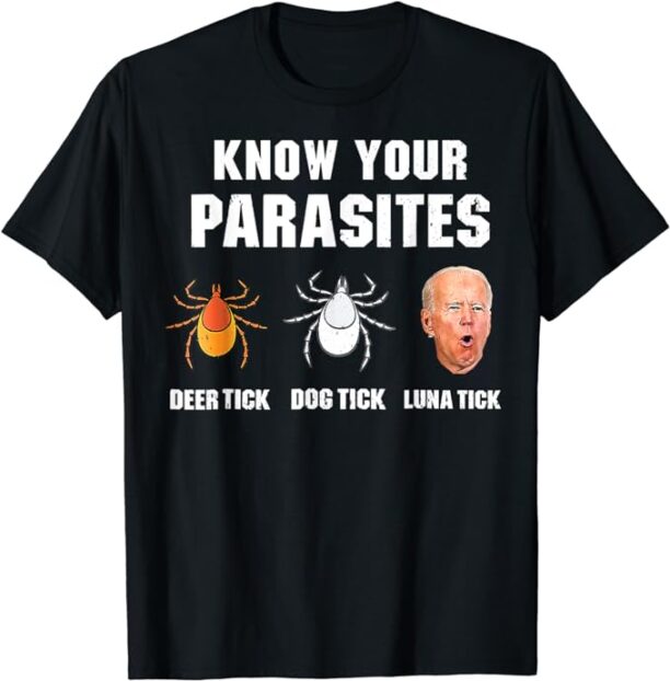 Lunatic Luna Tick Know Your Parasites Anti Joe Biden 2024 T-Shirt