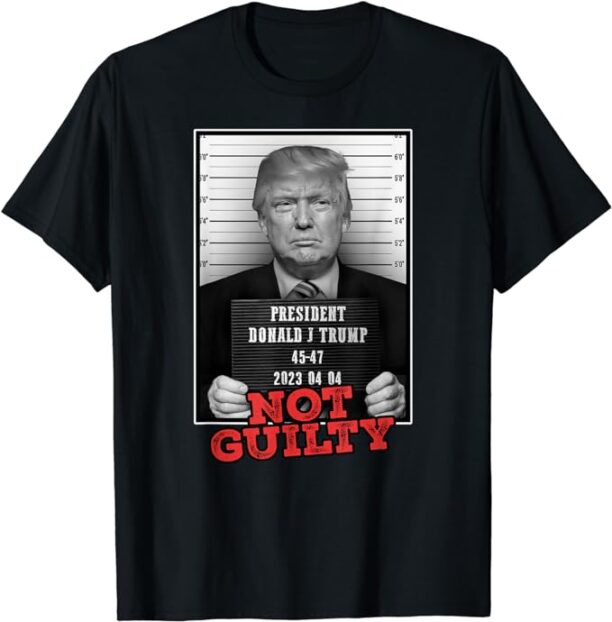 Funny Donald Trump Not Guilty Mug Shot, Free Trump 2024 T-Shirt