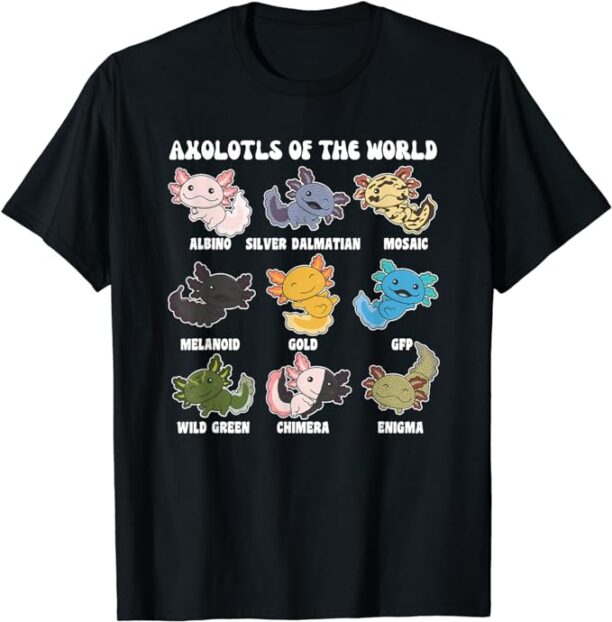 Axolotls of the world Sweet Animals Kawaii Axolotl T-Shirt