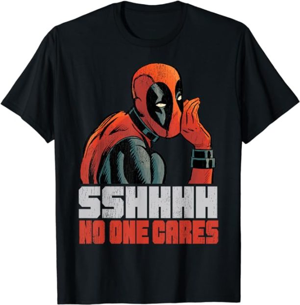 Marvel Deadpool SSHHHH No One Cares Whisper T-Shirt