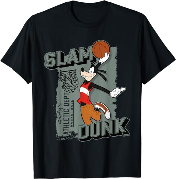 Disney Goofy Sports Basketball Slam Dunk Athletic Dept T-Shirt