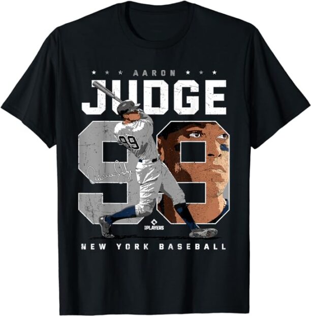 Aaron Judge Number Portrait Baj New York MLBPA T-Shirt