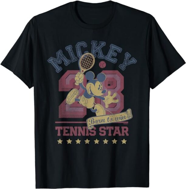 Disney Mickey Mouse Sports Tennis Star 28 Distressed T-Shirt